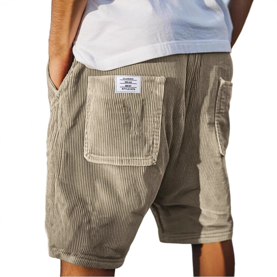 Kurze Cordhose für Herren – Elastischer Bund & praktische Taschen