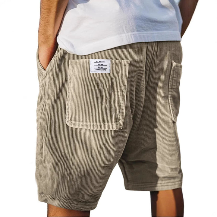 Kurze Cordhose für Herren – Elastischer Bund & praktische Taschen