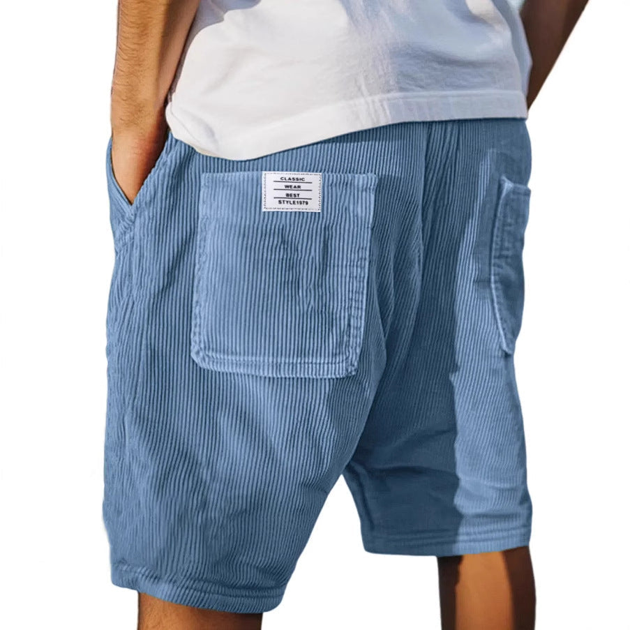 Kurze Cordhose für Herren – Elastischer Bund & praktische Taschen