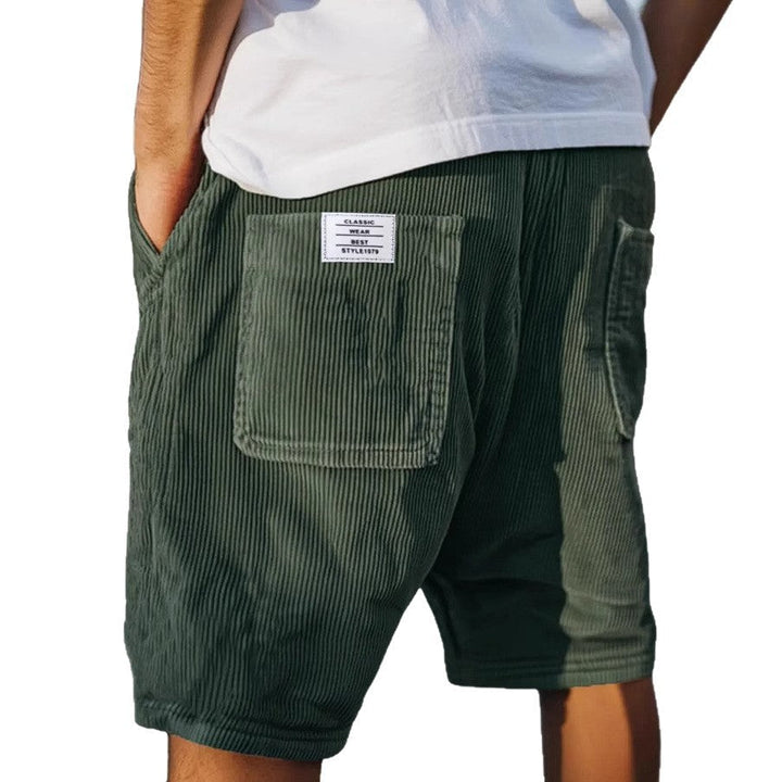 Kurze Cordhose für Herren – Elastischer Bund & praktische Taschen