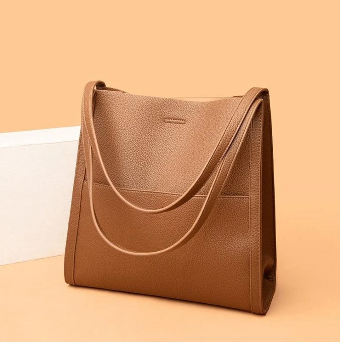 Texturierte Damen-Shopper-Tasche – Doppelte Henkel und stabile Struktur
