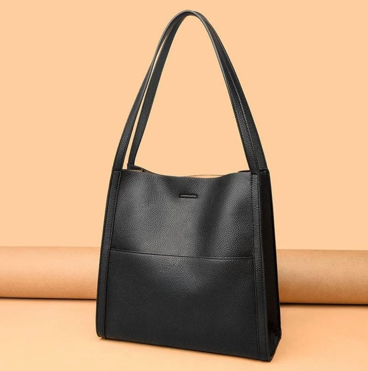 Texturierte Damen-Shopper-Tasche – Doppelte Henkel und stabile Struktur