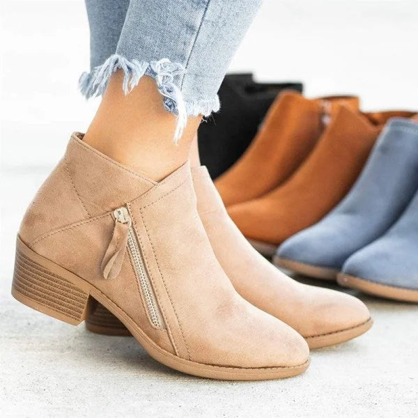 Claire Mode | Damenlederstiefeletten mit mittlerem Absatz