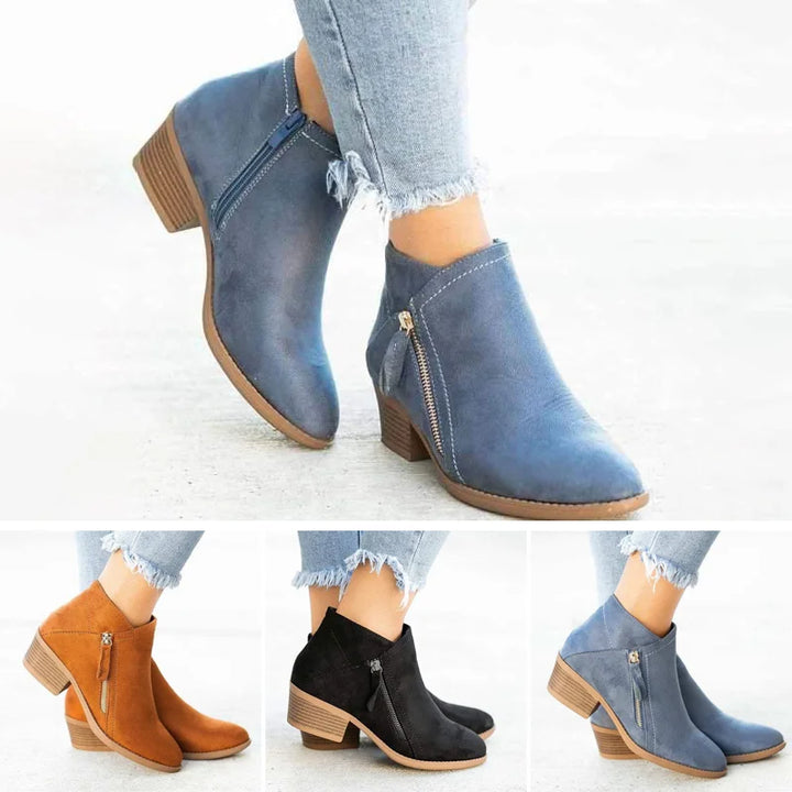 Claire Mode | Damenlederstiefeletten mit mittlerem Absatz