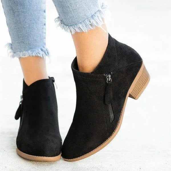 Claire Mode | Damenlederstiefeletten mit mittlerem Absatz