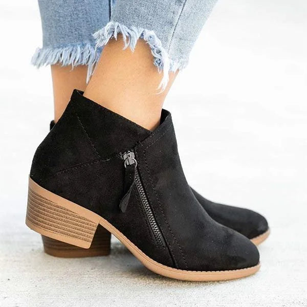 Claire Mode | Damenlederstiefeletten mit mittlerem Absatz