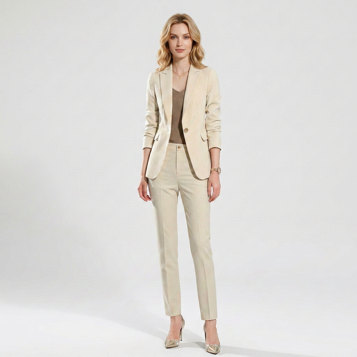 Damenanzug Blazer & Hose – Slim Fit Stretch Formell