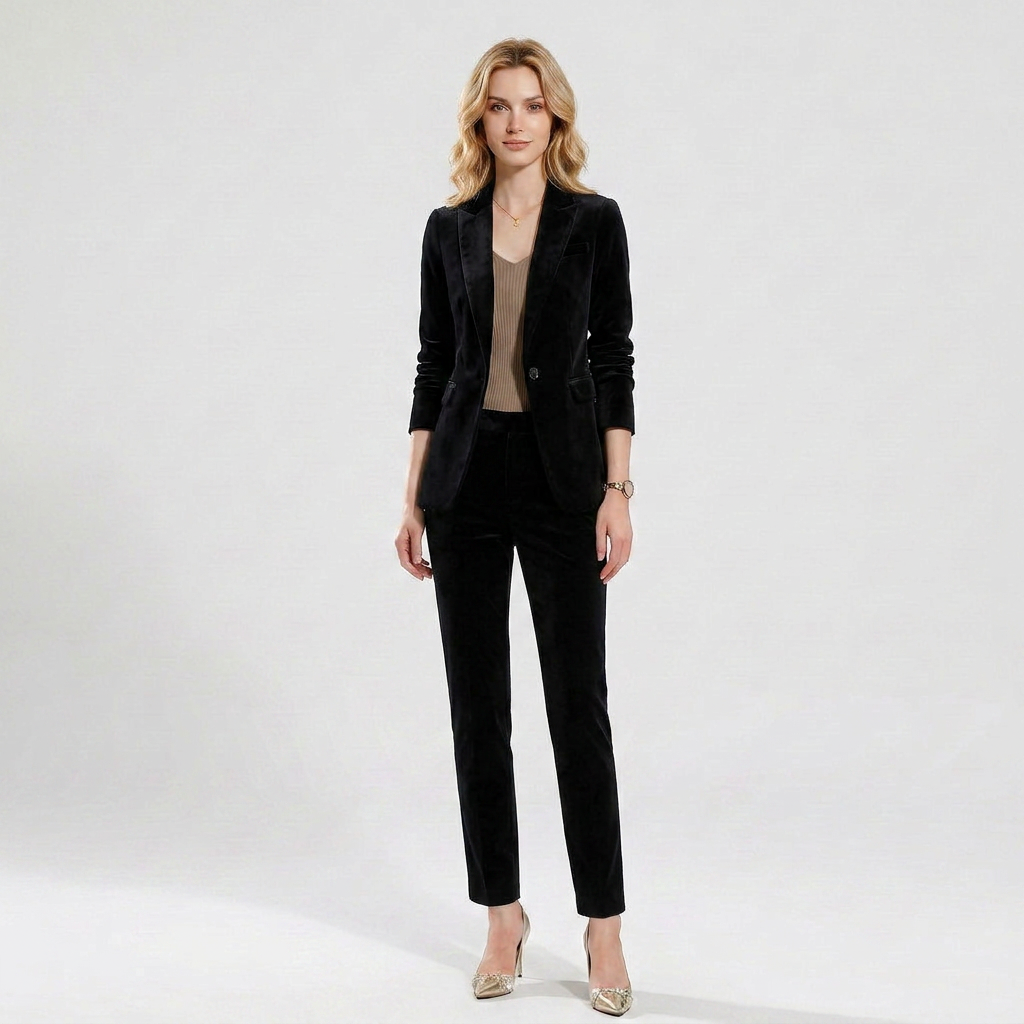 Damenanzug Blazer & Hose – Slim Fit Stretch Formell