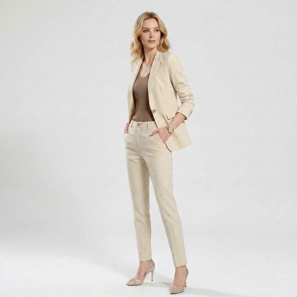Damenanzug Blazer & Hose – Slim Fit Stretch Formell