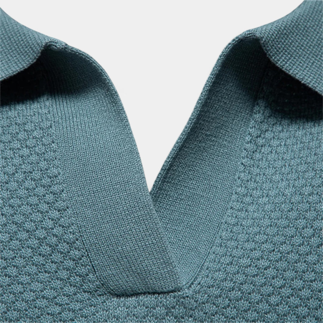 Polo in cotone senza bottoni - Eleganza Riviera