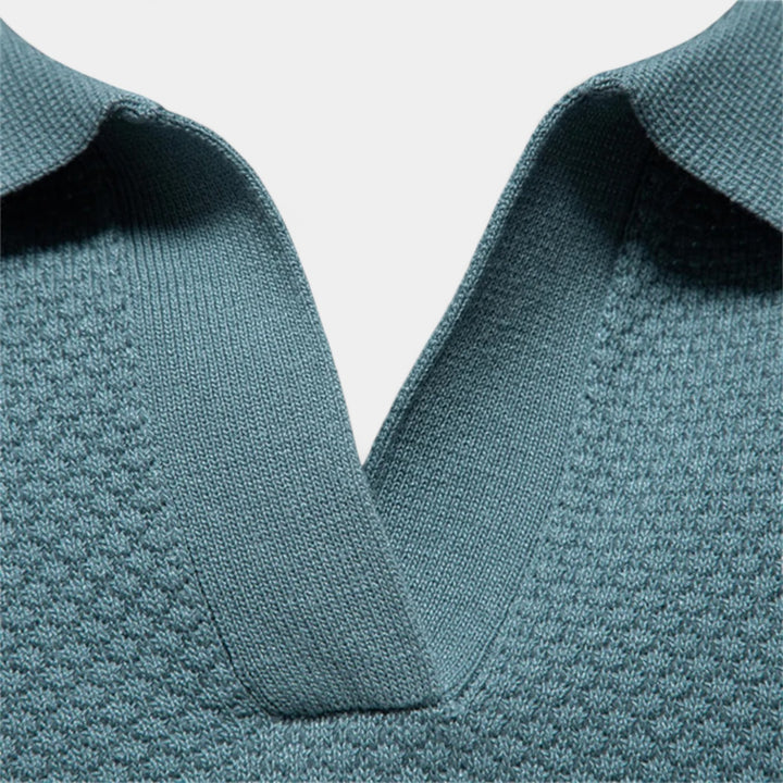 Polo in cotone senza bottoni - Eleganza Riviera