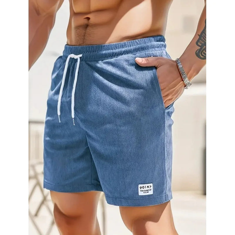 Short de Bain Homme Côtelé – Coupe Décontractée à Cordon Ajustable