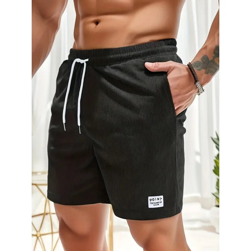 Short de Bain Homme Côtelé – Coupe Décontractée à Cordon Ajustable