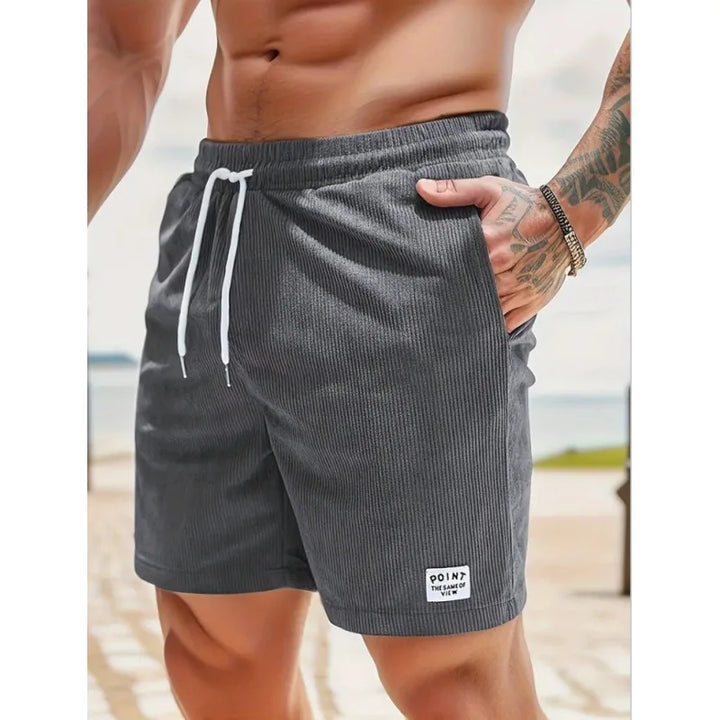 Short de Bain Homme Côtelé – Coupe Décontractée à Cordon Ajustable
