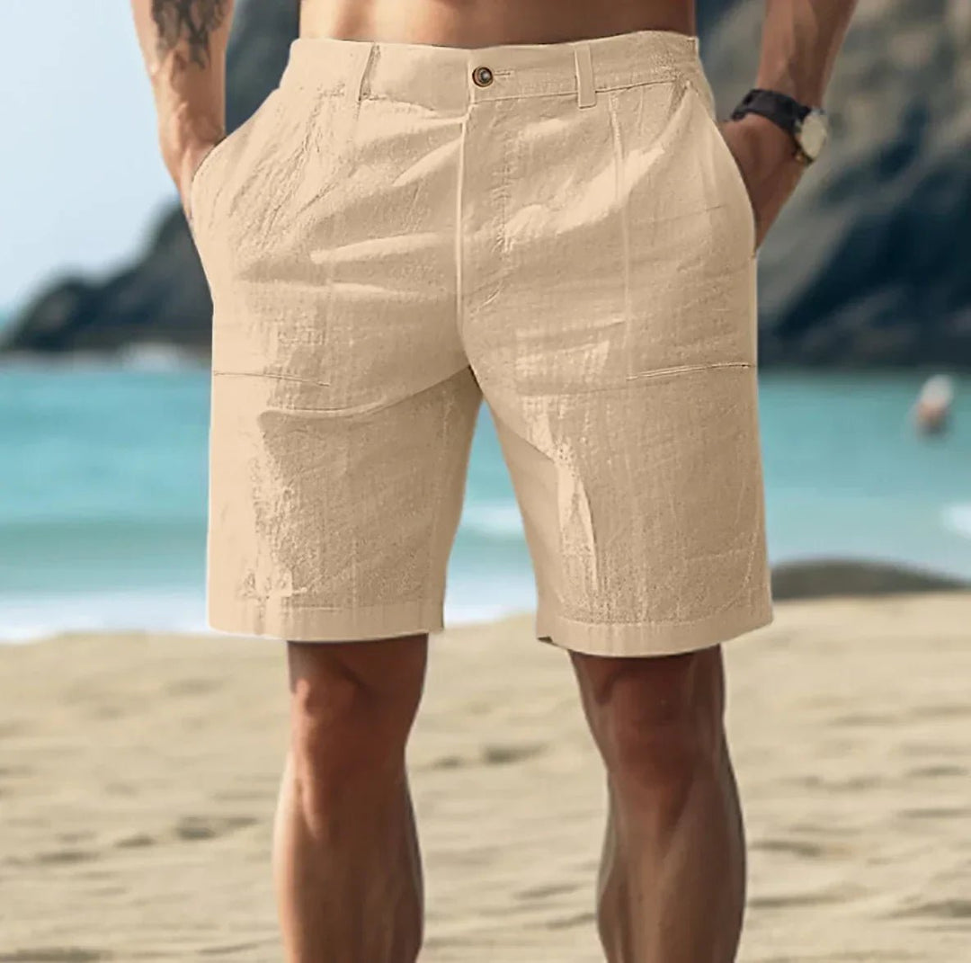 Leinenmischung Herren Shorts – Lässiger Sommer-Chino-Schnitt