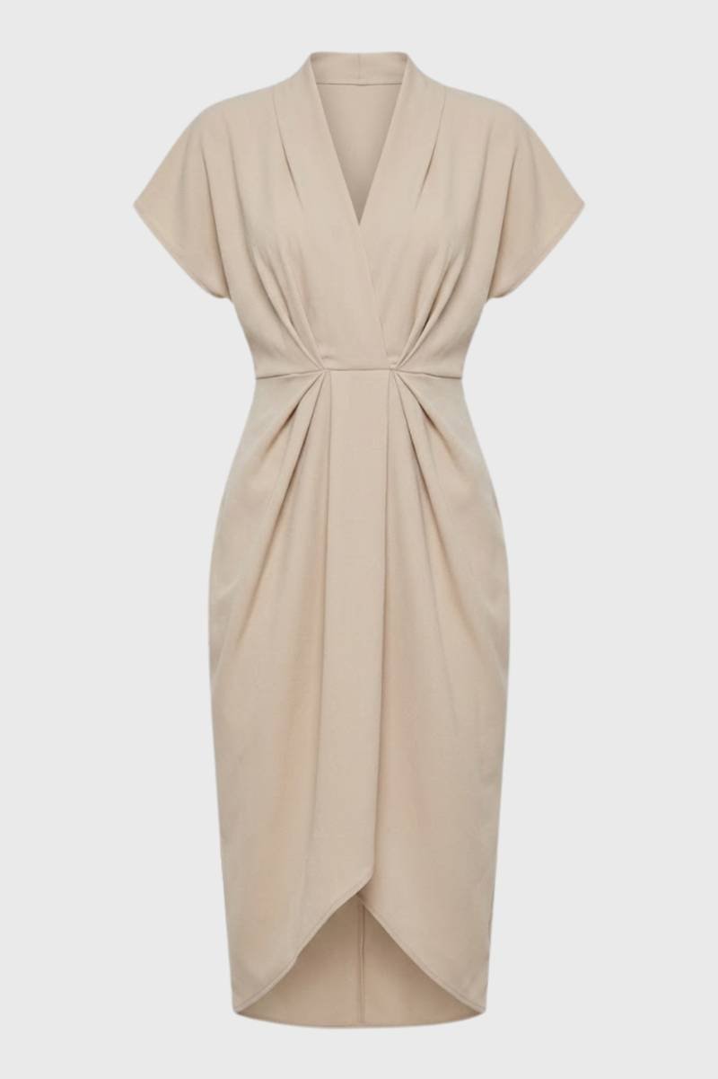 Midi-Wickelkleid für Damen – Eleganter Schnitt mit Plisseefalten