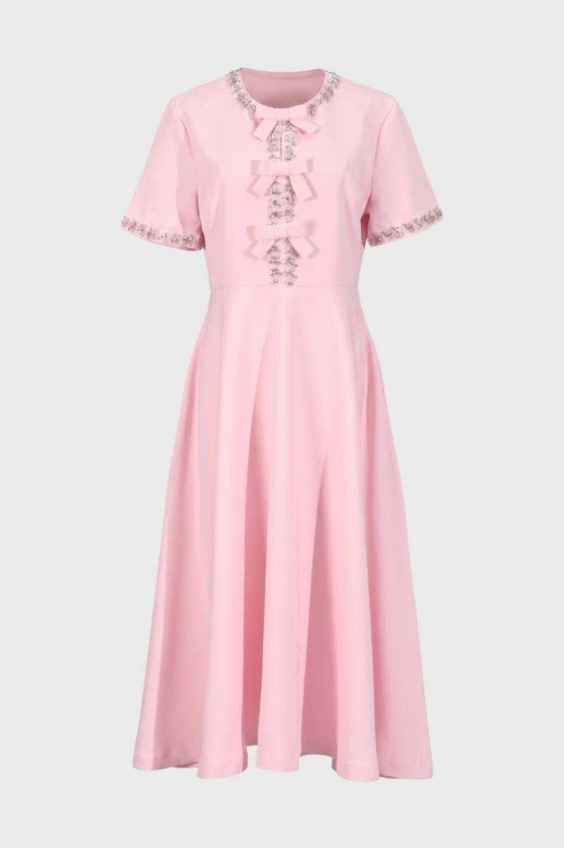 Abito Midi Donna con Dettagli a Fiocco – Silhouette Romantica e Fluida