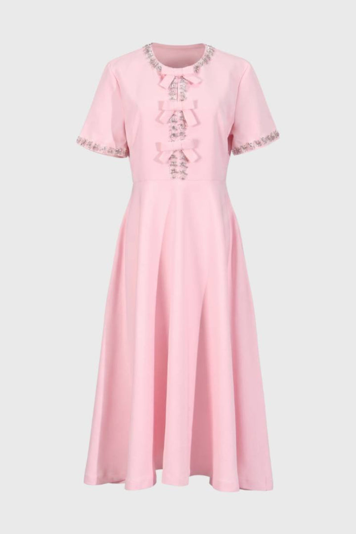 Abito Midi Donna con Dettagli a Fiocco – Silhouette Romantica e Fluida