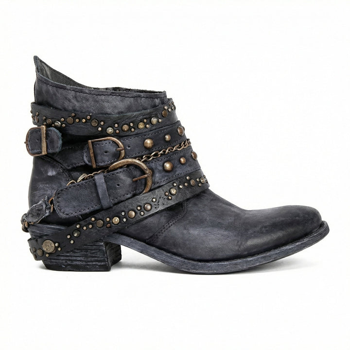 Bottines Femme Vintage à Chaîne – Allure Rétro