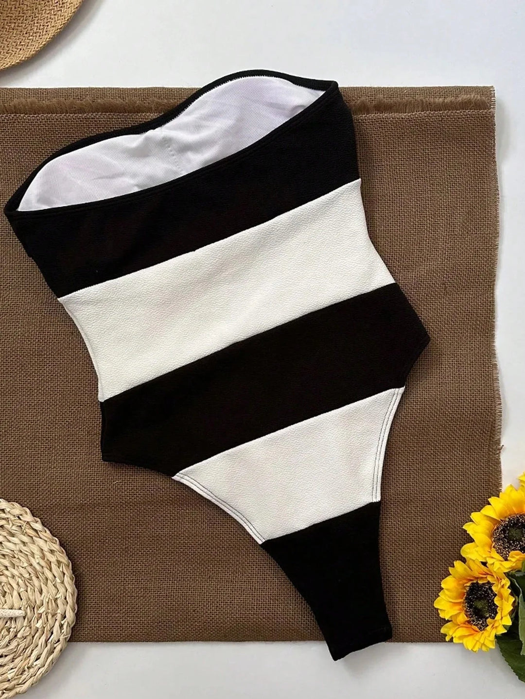 Costume da bagno intero donna – Bustier a vita alta con inserti