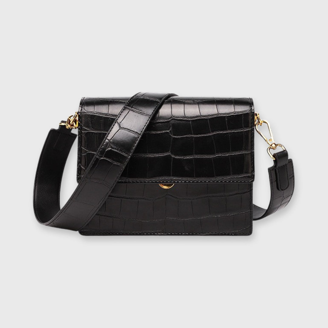 Borsa a mano donna strutturata effetto coccodrillo – Tracolla larga