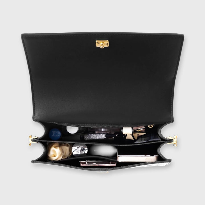 Borsa a mano donna strutturata effetto coccodrillo – Tracolla larga