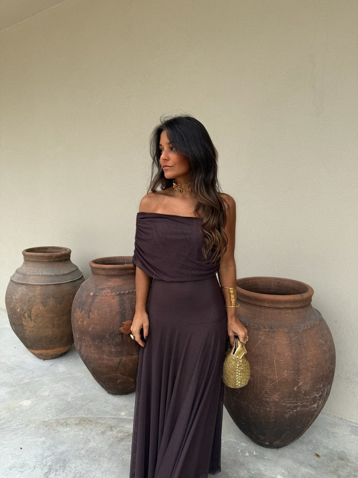 Ärmelloses langes Damenkleid – A-Linien-Schnitt