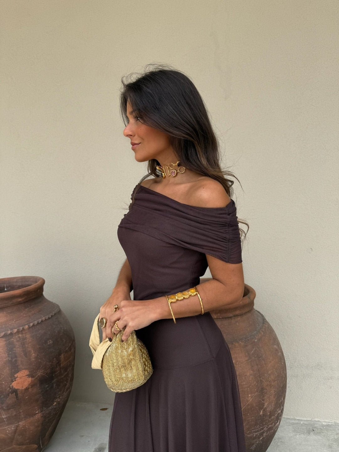 Ärmelloses langes Damenkleid – A-Linien-Schnitt
