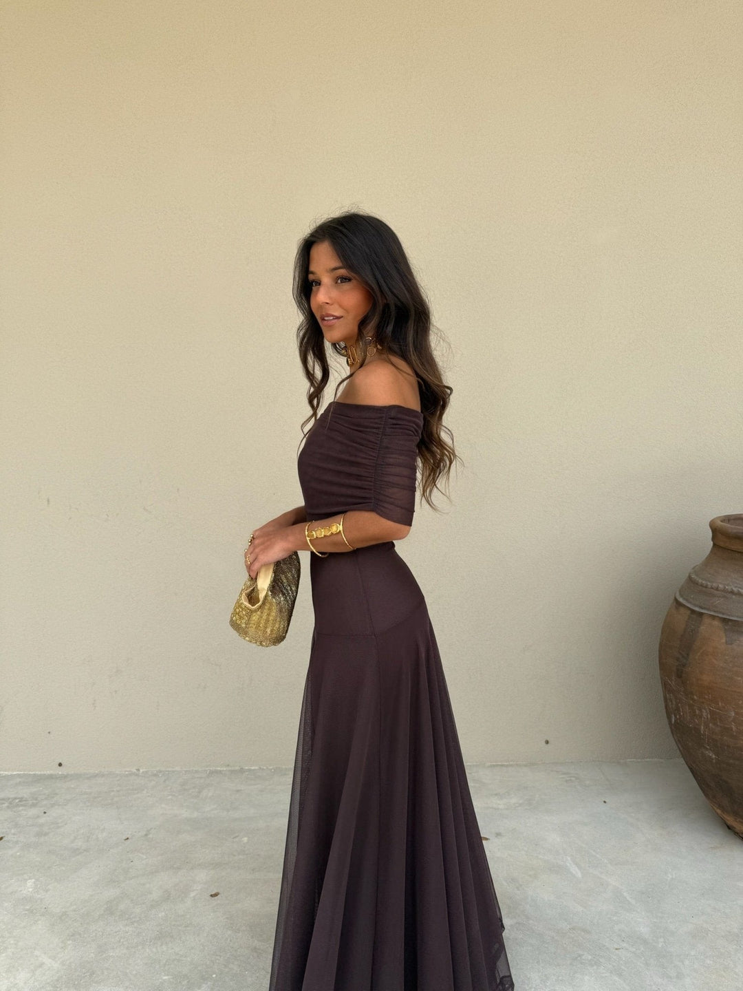Ärmelloses langes Damenkleid – A-Linien-Schnitt