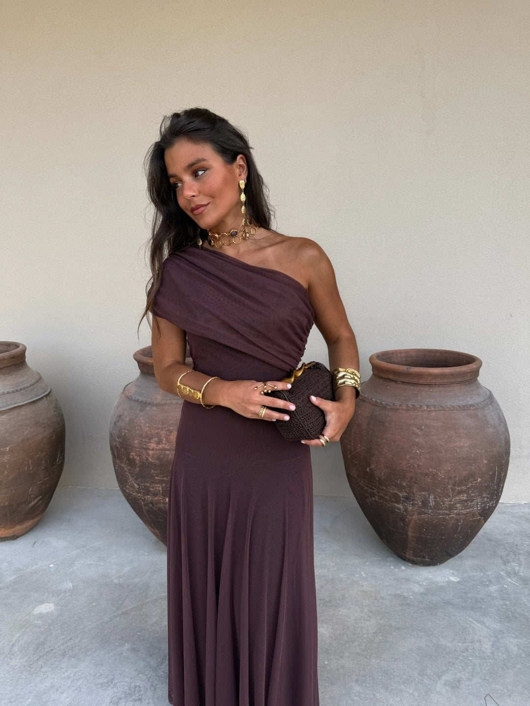 Ärmelloses langes Damenkleid – A-Linien-Schnitt