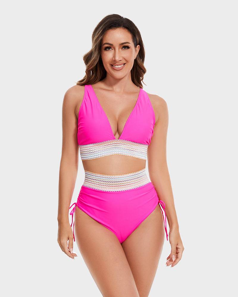 Damen Bikini mit hoher Taille – Figurformender Schnitt