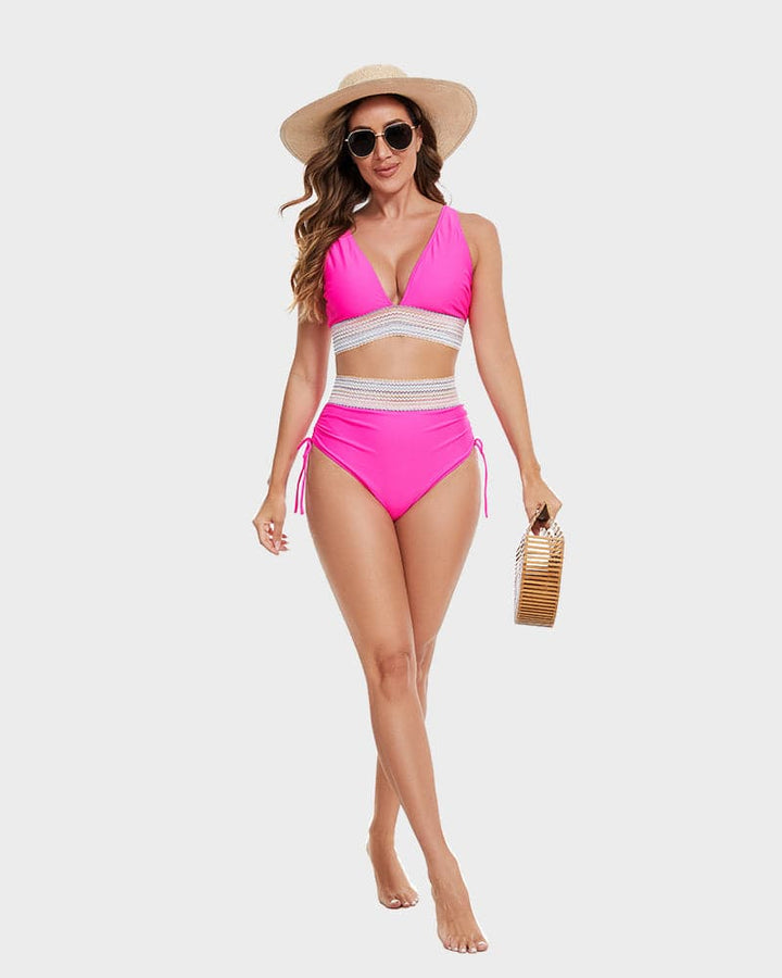 Damen Bikini mit hoher Taille – Figurformender Schnitt
