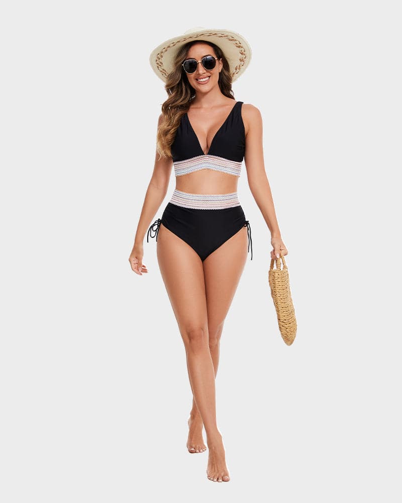 Damen Bikini mit hoher Taille – Figurformender Schnitt