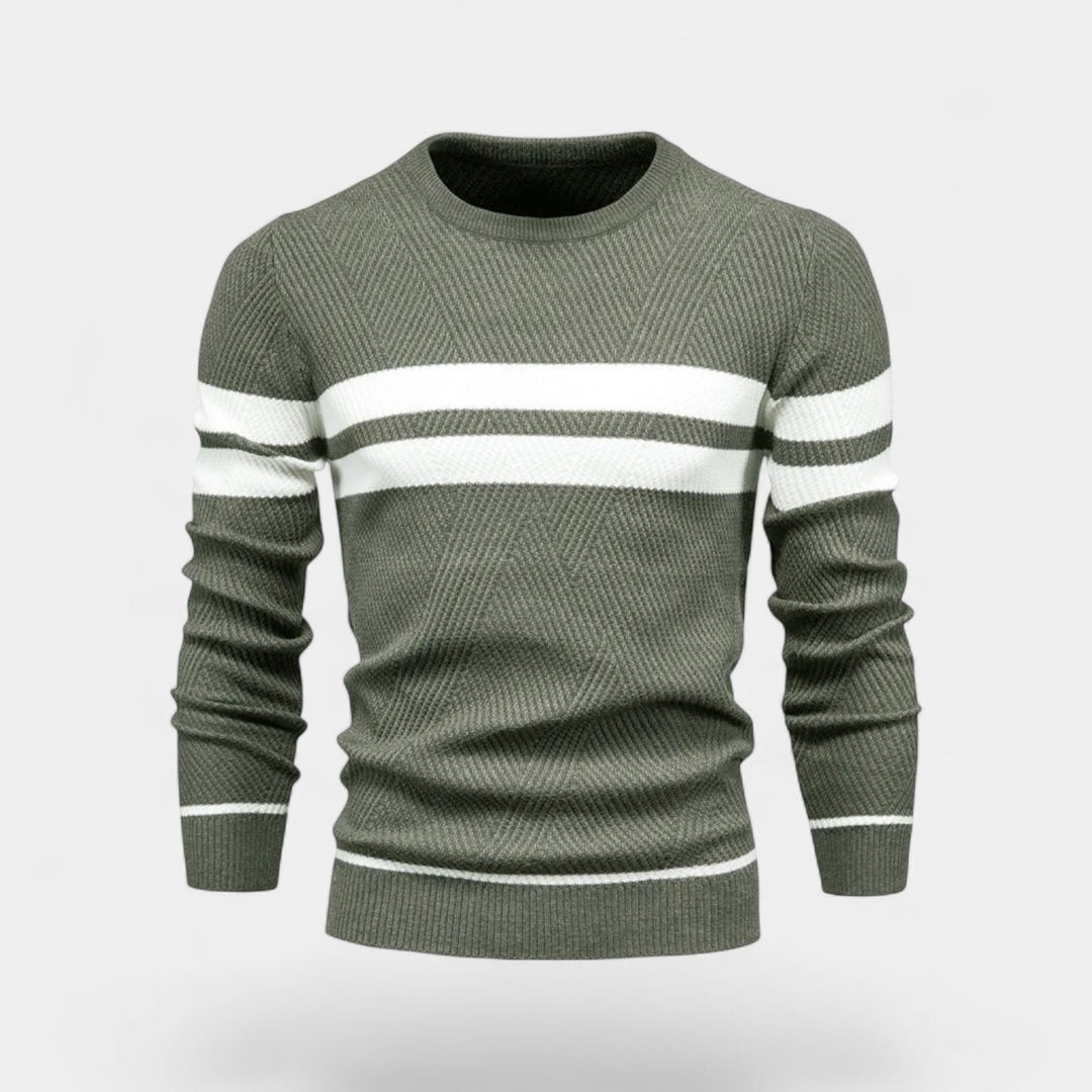 Herren Wollpullover mit Streifen – lässig und raffiniert