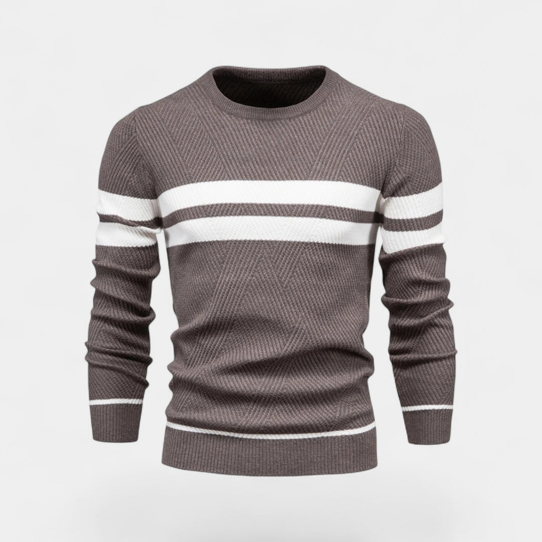Herren Wollpullover mit Streifen – lässig und raffiniert